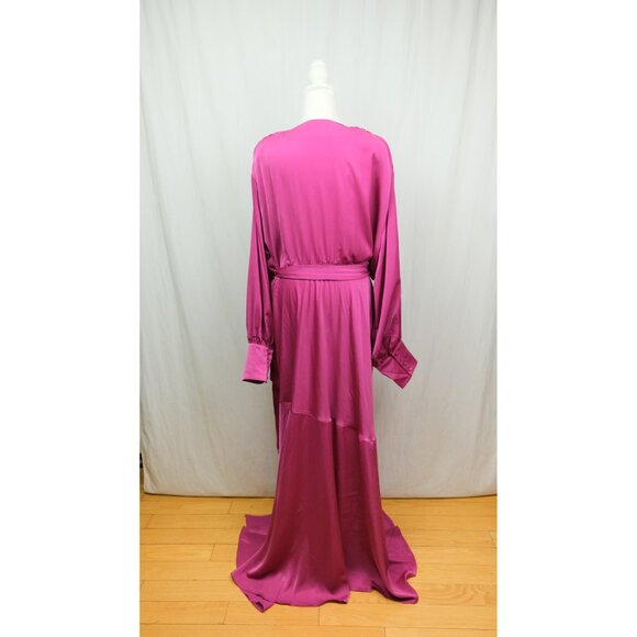 ELOQUII Satin Maxi Dress - 26, Magenta $150 - Picture 10 of 12